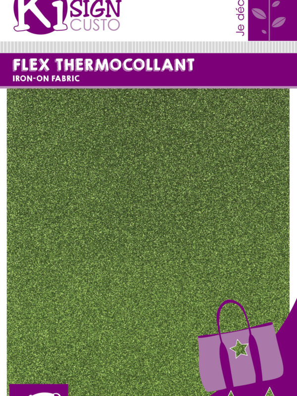 Heat-adhesive glitter flex anise green 150x200mm