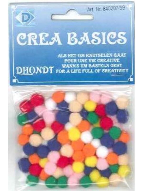 Pompon 7 mm 100 pcs mix
