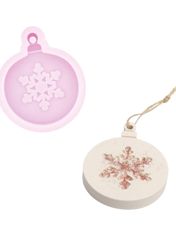 Silicone mould round snowflake hanger