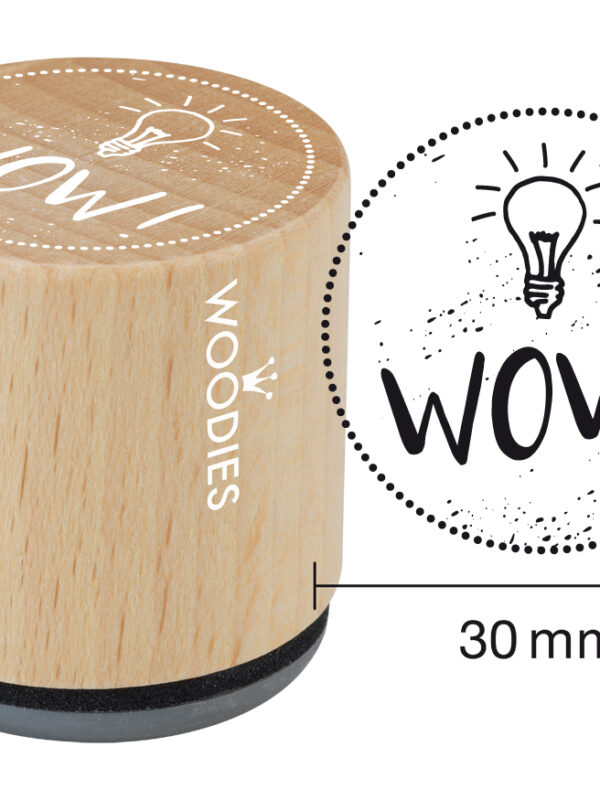 Woodies wooden stamp 30mm – Wow!