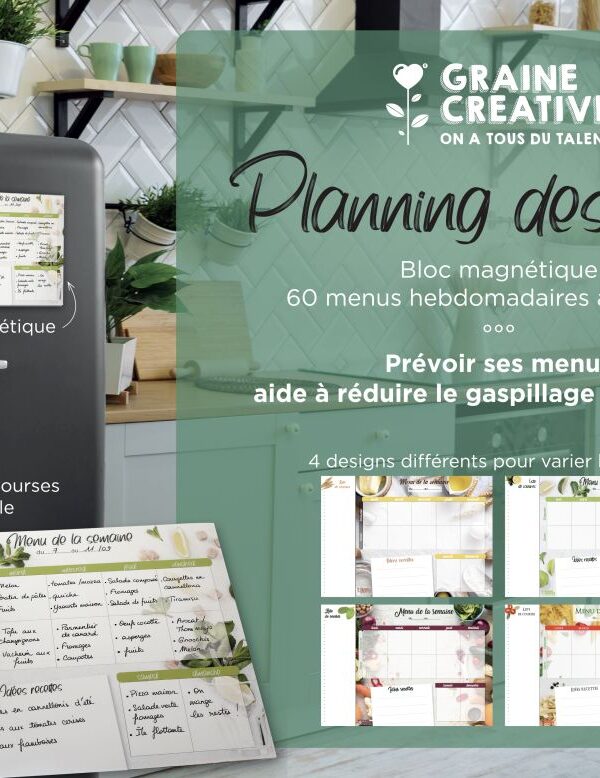 Magnetic weekly meal planner + shopping list A4