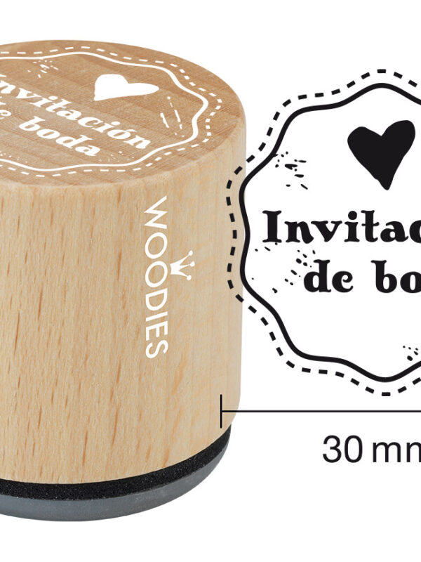 Woodies wooden stamp 30mm – Wedding invitation
