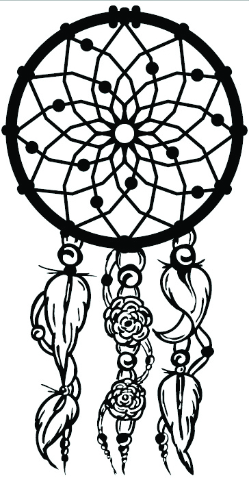 Hot-fix transfer mini 90mm x 145mm black – Dreamcatcher