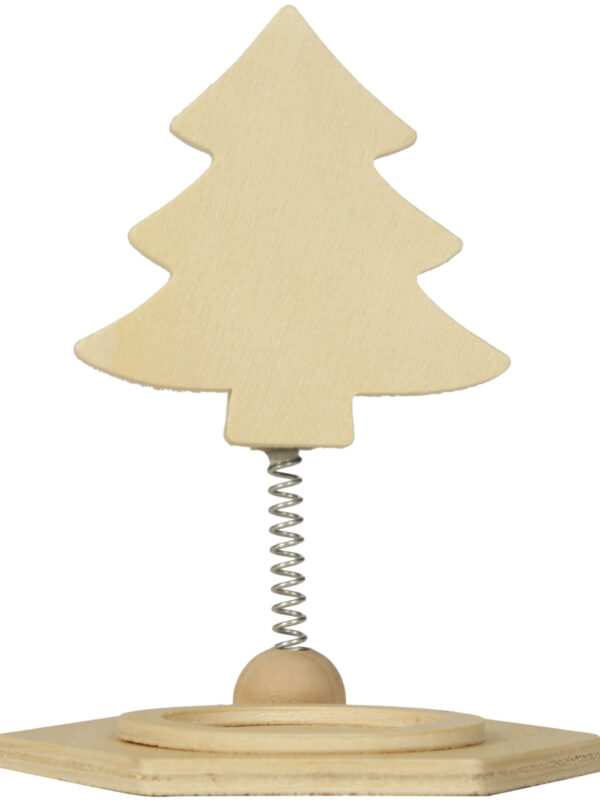 Wooden tea light holder 90 mm x 110 mm x 78 mm - Pine tree