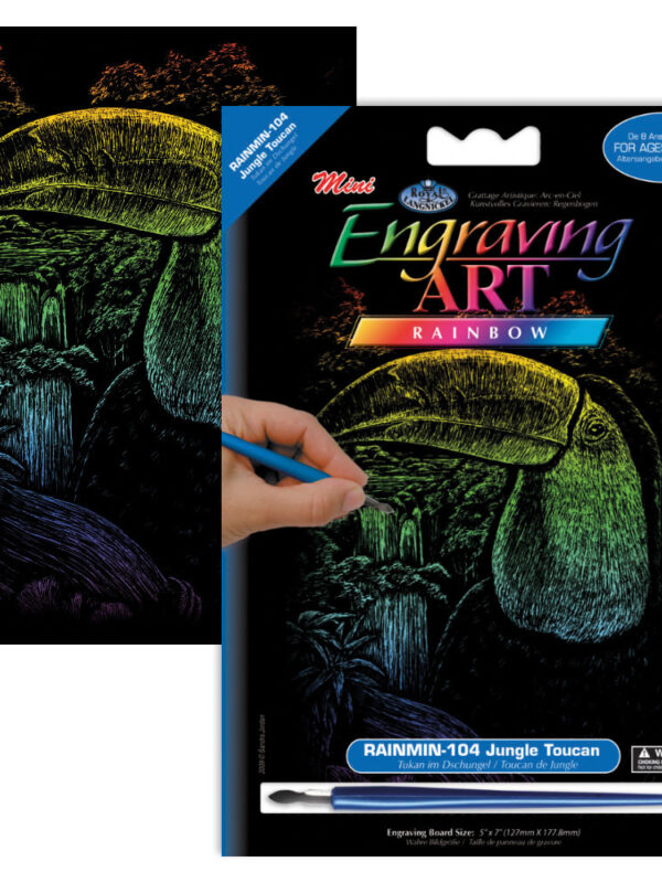 Kraskaart regenboog 127x178mm Jungle toucan