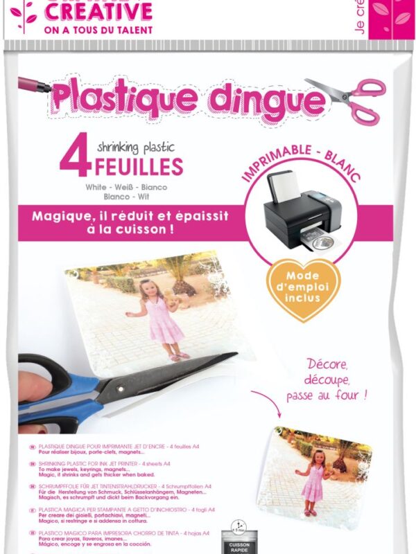 Shrink plastic printable A4 – White (4 pcs)