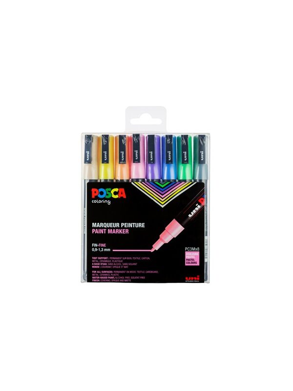 Box of paint markers fine conical tip pastel (8 pcs)