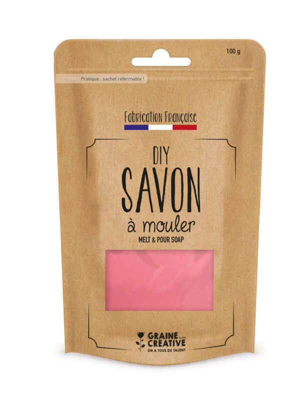 100g bar of bubble gum-colour soap