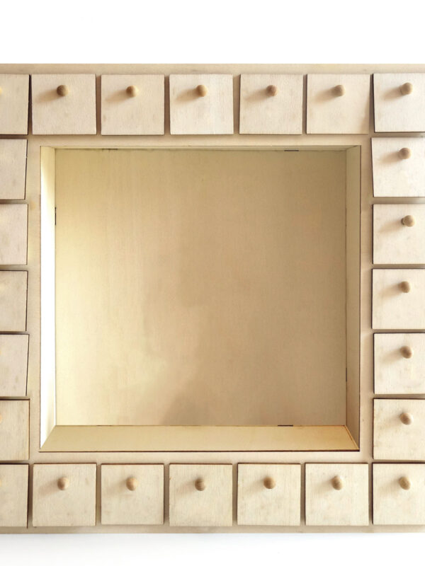 Wooden advent calendar square 320 mm x 320 mm x 60 mm
