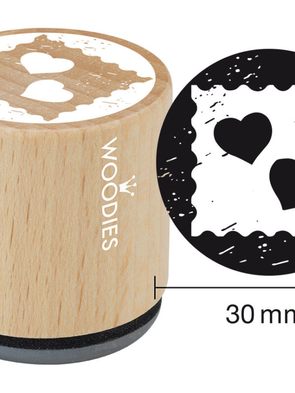 Houten stempel Woodies 30mm - Harten