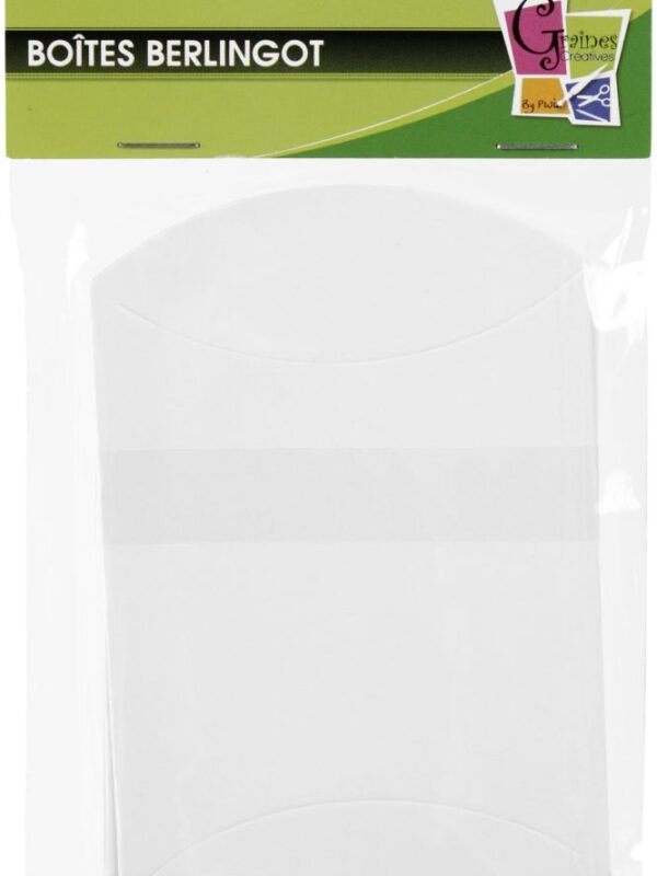 6 white berlingot boxes 77 x 123 mm