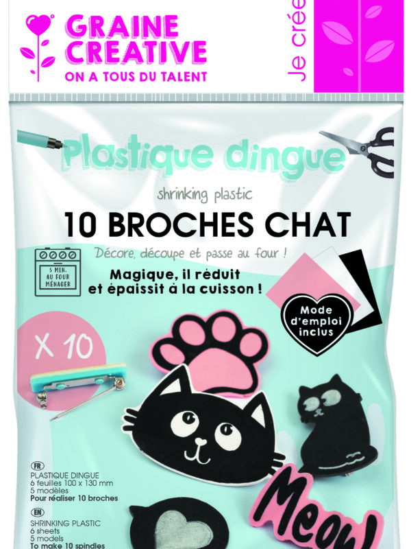 Shrink plastic kit – Cat brooches (10 pcs)