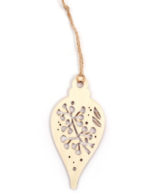 Wooden Christmas hanger 55 mm x 115 mm x 2 mm - Christmas drop