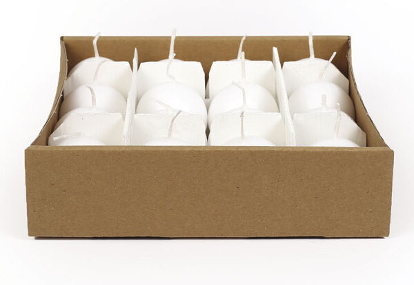 White ball candle Ø 50 mm