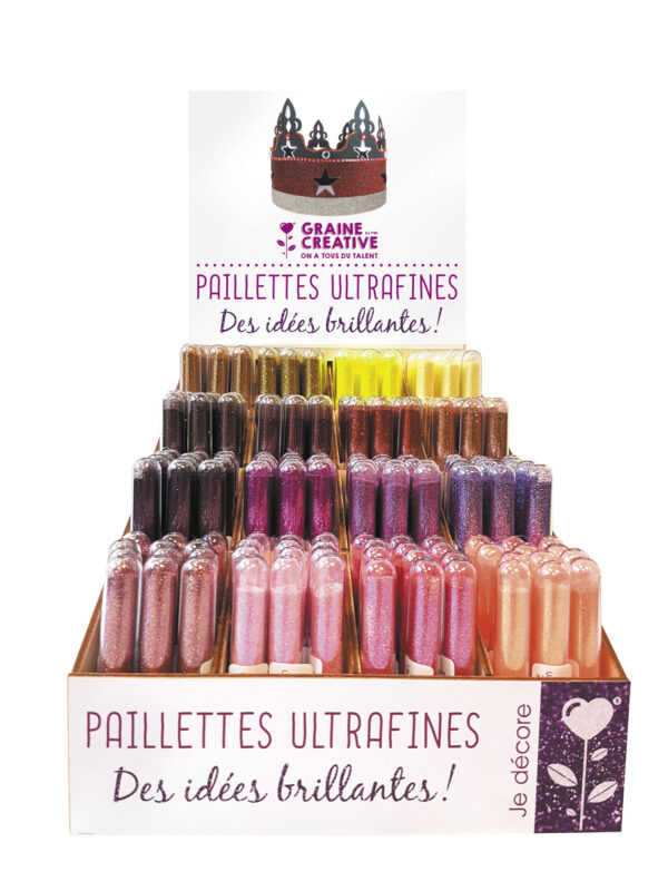 Display mit ultrafeinem Glitzer – Pink &amp; Orange (192 Stück)