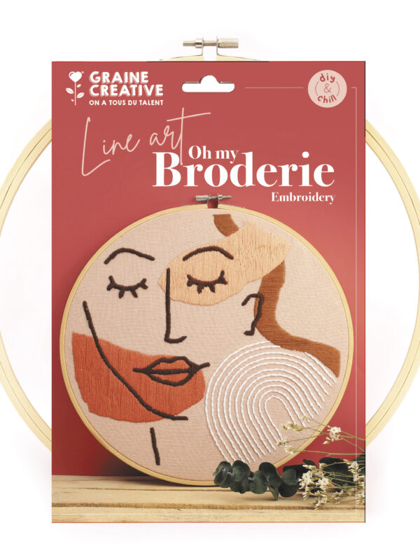 Embroidery kit 280 x 290 x 20 mm – Line art face