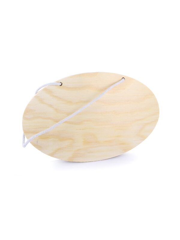 Wooden plaque with hook oval 20cm x 12.5cm x 0.8cm