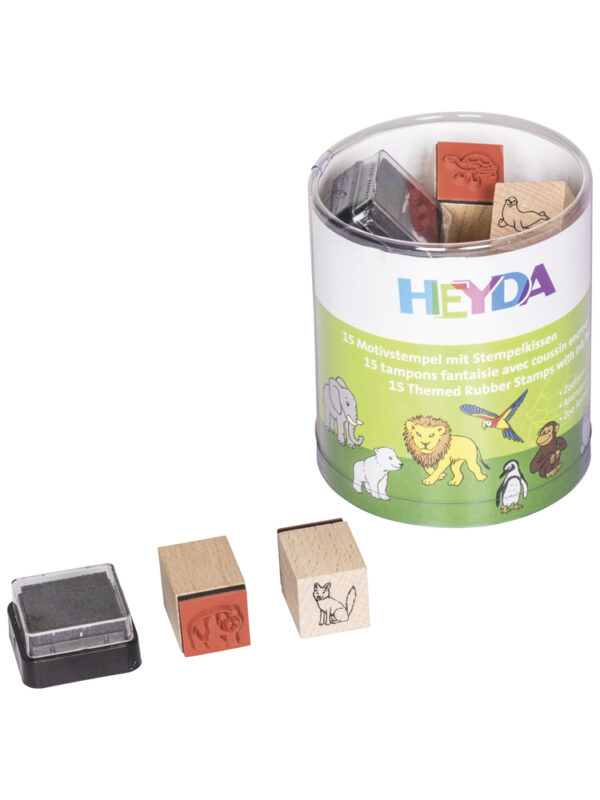 Stamp set Zoo animals (15 pcs)