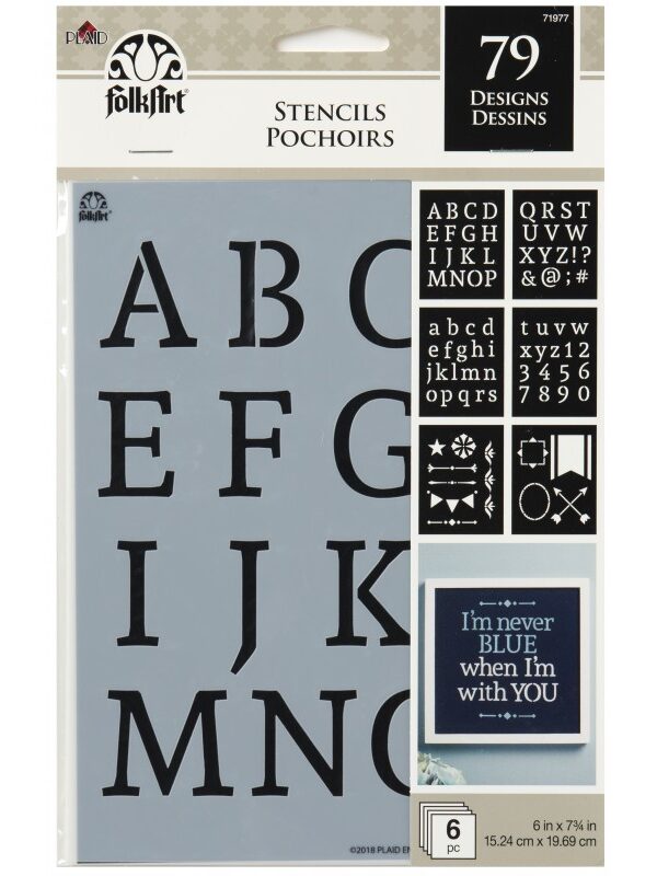 Stencil Alphabet Serif 6 pcs 15 x 19.7 cm