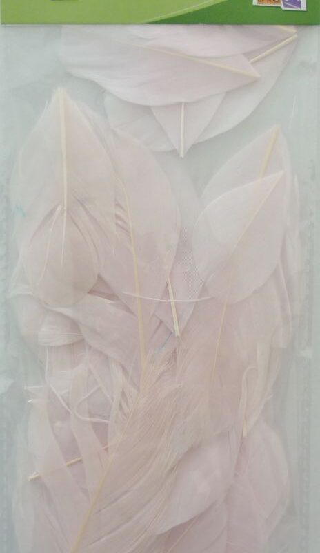 Bag of 3 g cut feathers pale pink height 60