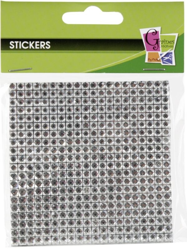 Sheet of 400 silver rhinestones 87 x 87