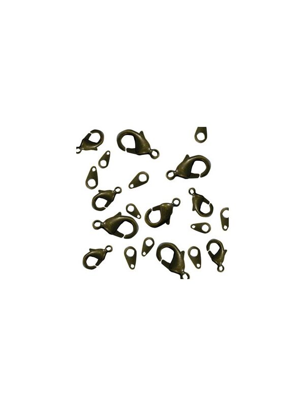 Assortiment kreeftenklemmen en labels brons (10 stuks)