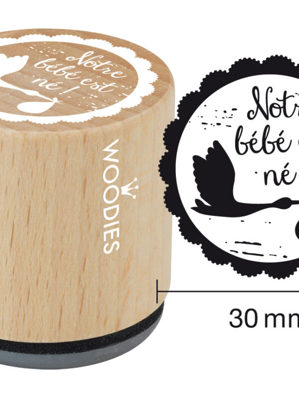 Woodies wooden stamp 30mm – Our baby is born!