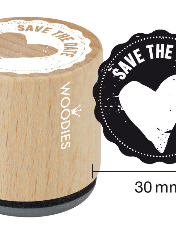Houten stempel Woodies 30mm - Save the date 3