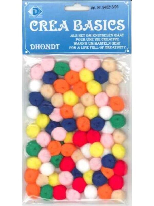 Pompon 13 mm 80 pcs mix