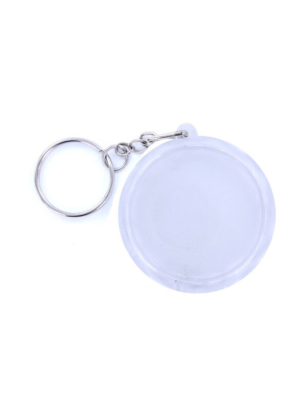 Set of 10 round plexi photo keyrings 40mm