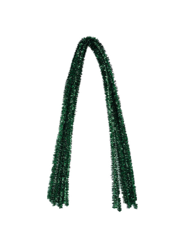 Chenille 8 mm x 500 mm - Glitter green (10 pcs) ZKK