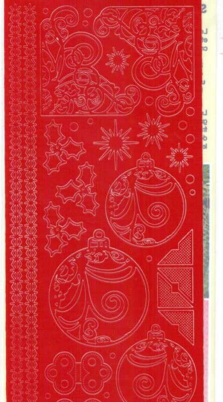 Afneembare stickers Kerstballen rood bordeauxrood 105 x 232 mm