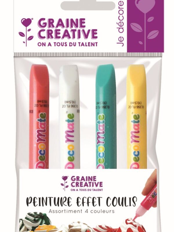 Set of 4 assorted glaze pencils sauce effect