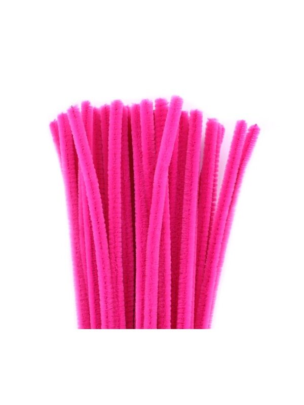 Lot 50 chenilles 6mm x30cm fuschia