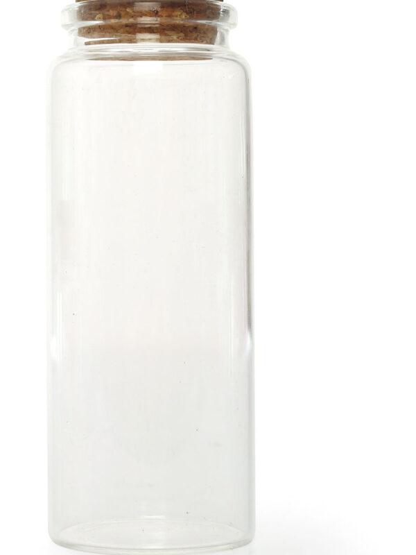 Glass cylinder with cork stopper 125 mm