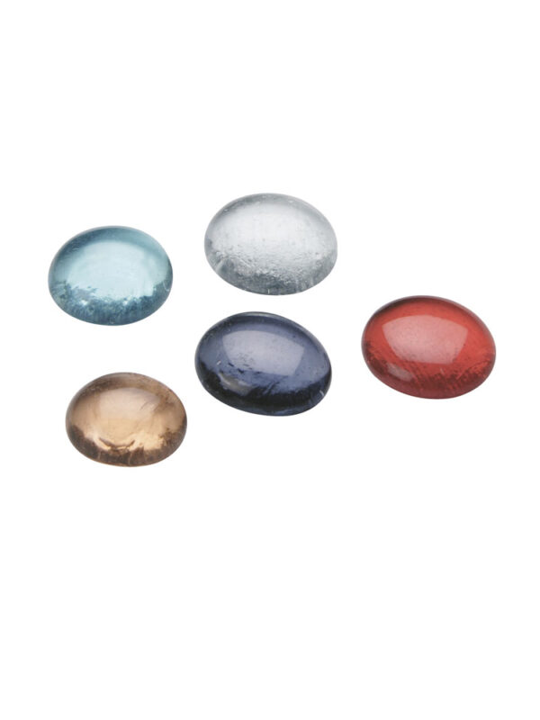 Glass nuggets 20 x 18 mm assorted transparent