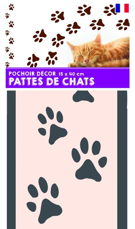 Stencil decor cat paws