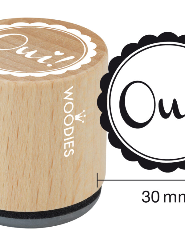 Woodies wooden stamp 30mm – Yes!