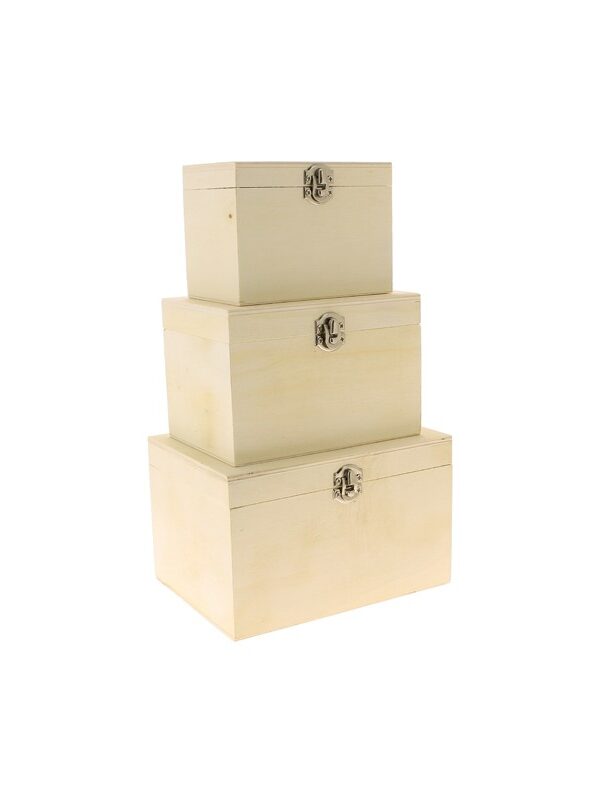 Nested wooden boxes 16cm x 12cm x 10cm (3 pcs)