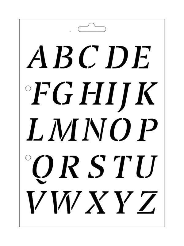 Stencil alphabet uppercase 16.8cm x 24cm
