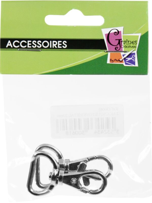 Pouch of 2 metal carabiners 20