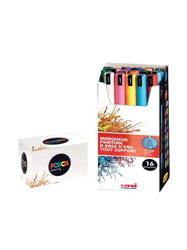 Box of paint markers extra-fine calibrated tip (16 pcs)