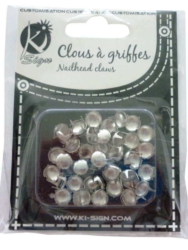 Round claw silver 6mm (80 pcs)