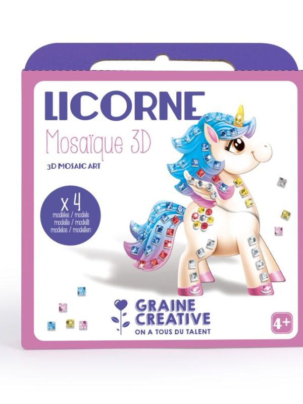 3D mosaic card animals kit – Unicorn (4 pcs)