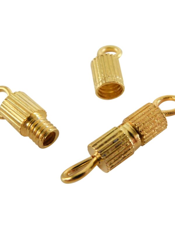 Bag of 4 cylindrical clasps gold colour