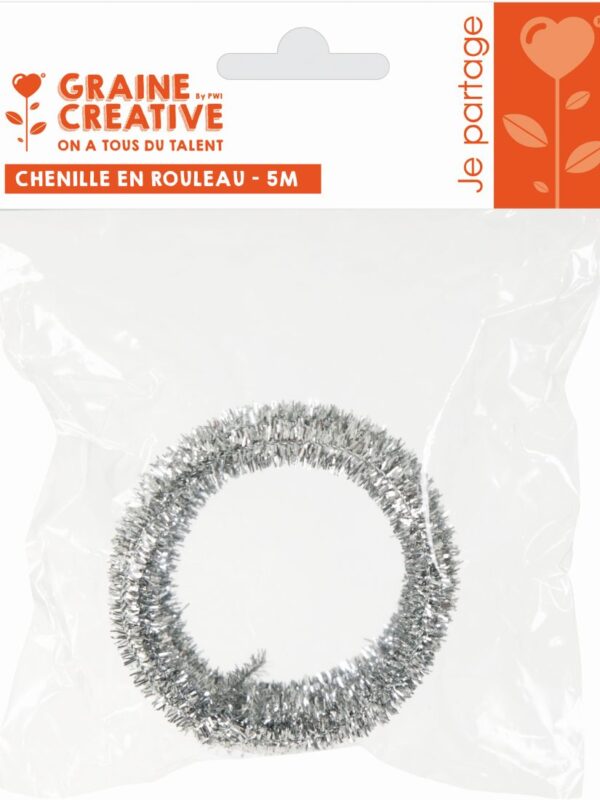 Chenille 10 m Ø 6 silver