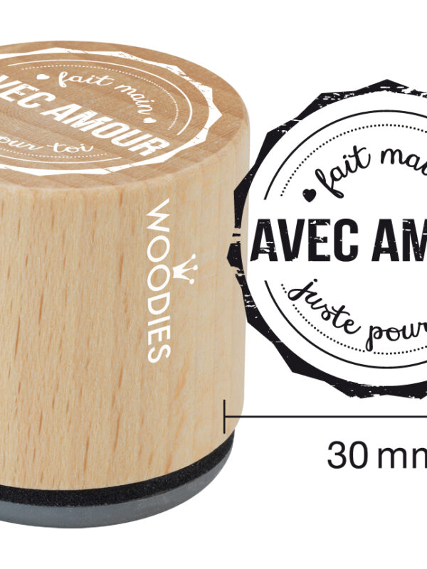 Woodies wooden stamp 30mm – Handmade with love just for you