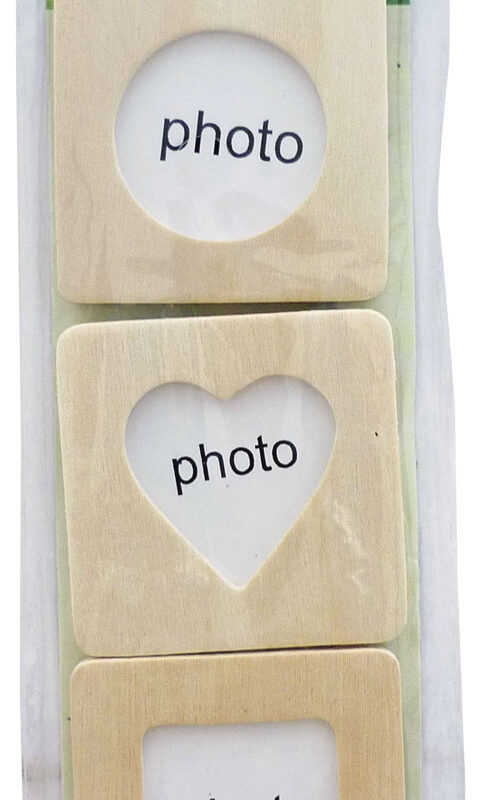 Set 3 wooden photo frames magnetic