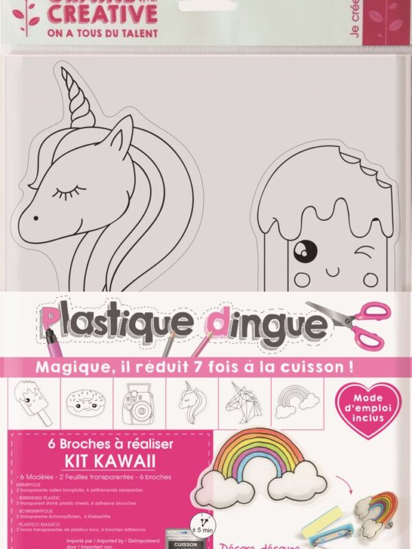 Crazy plastic kit 6 kawaii brooches