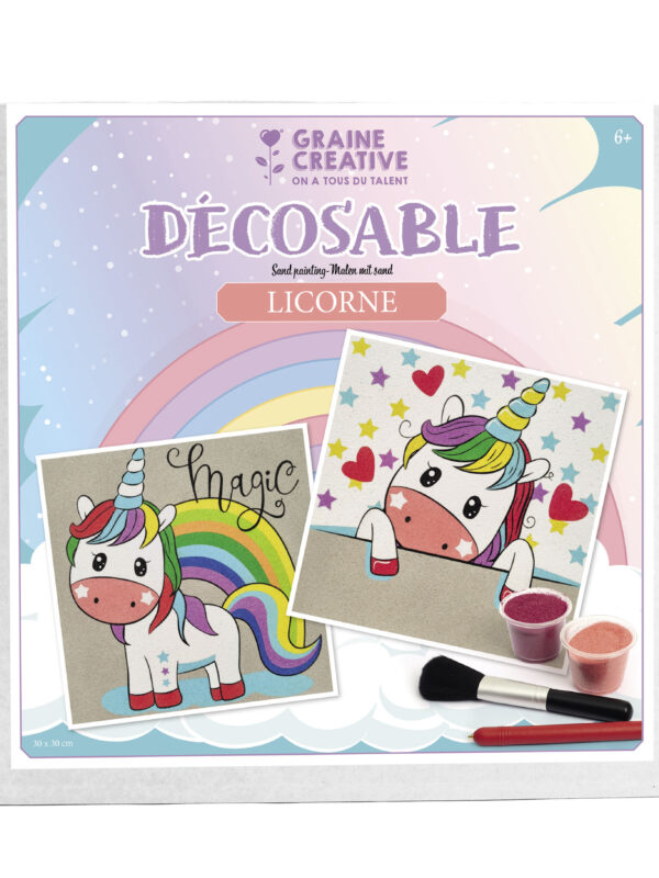 Décoration en sable – Licorne